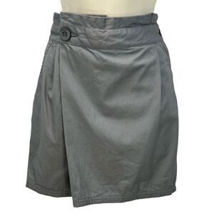 Bench Paperbag Waist Faux Wrap Mini Skirt - Khaki Green - size Small